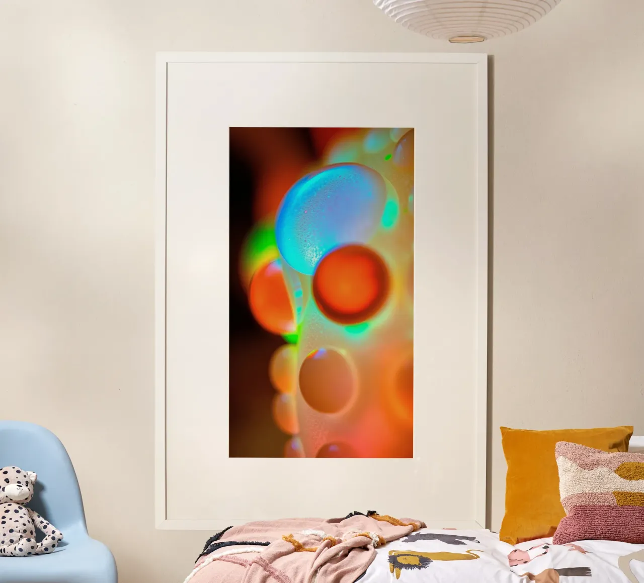 Colorful abstract design with illuminated bubbles hahnemühle by DesignDoodle