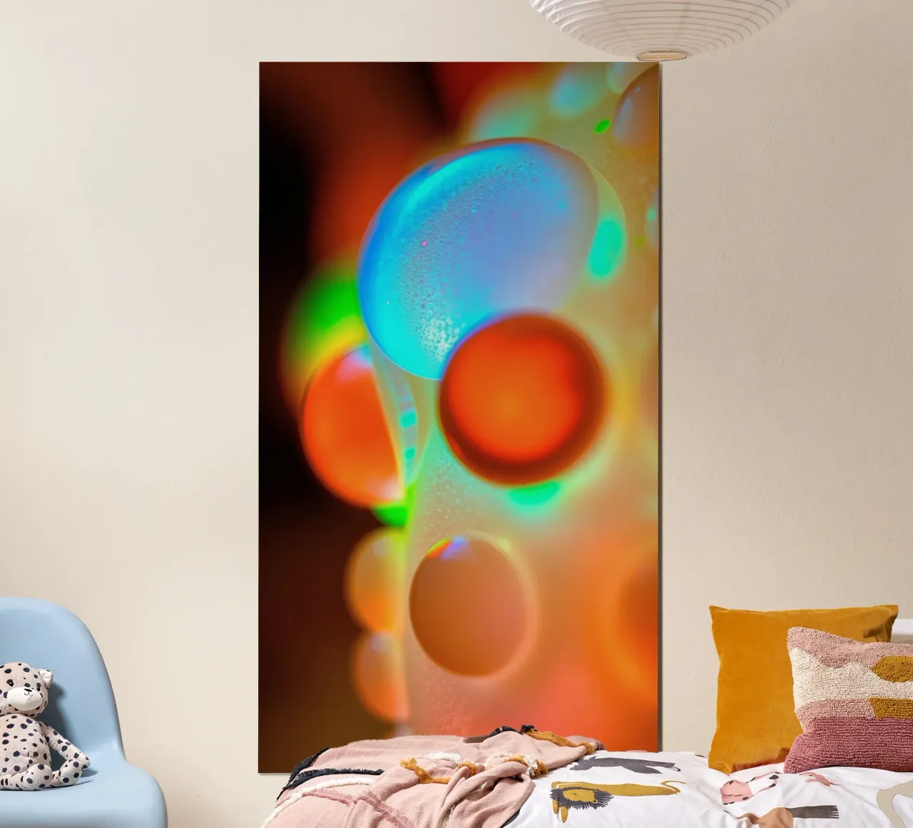 Colorful abstract design with illuminated bubbles hahnemühle by DesignDoodle