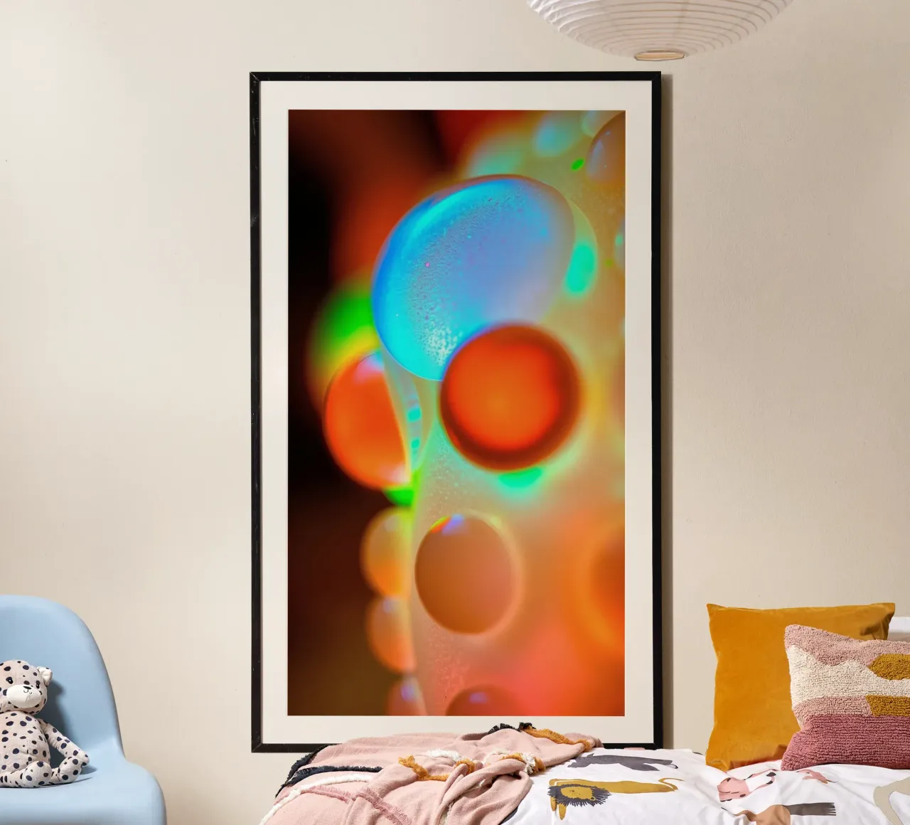 Colorful abstract design with illuminated bubbles hahnemühle by DesignDoodle