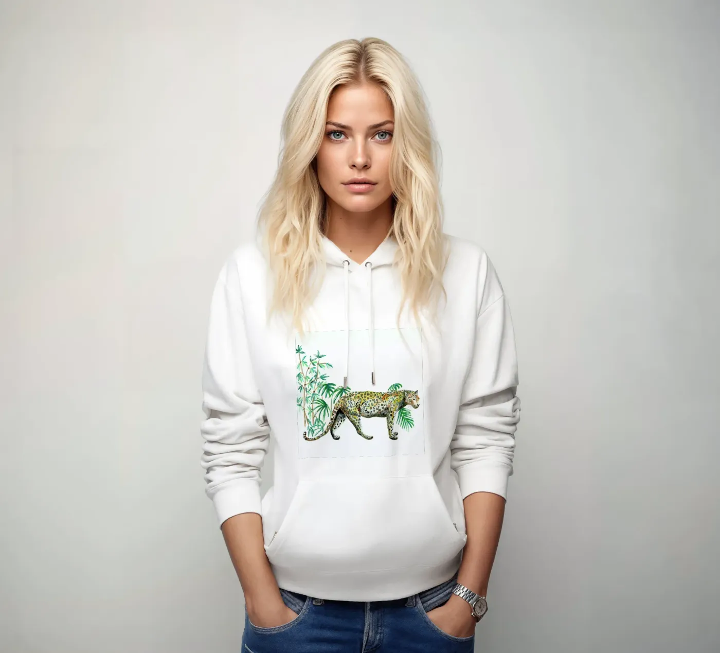 Leopard felpa con cappuccio da Femke Zwaan