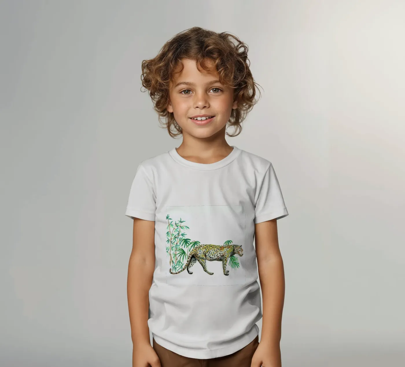 Leopard kinder t-shirt van Femke Zwaan