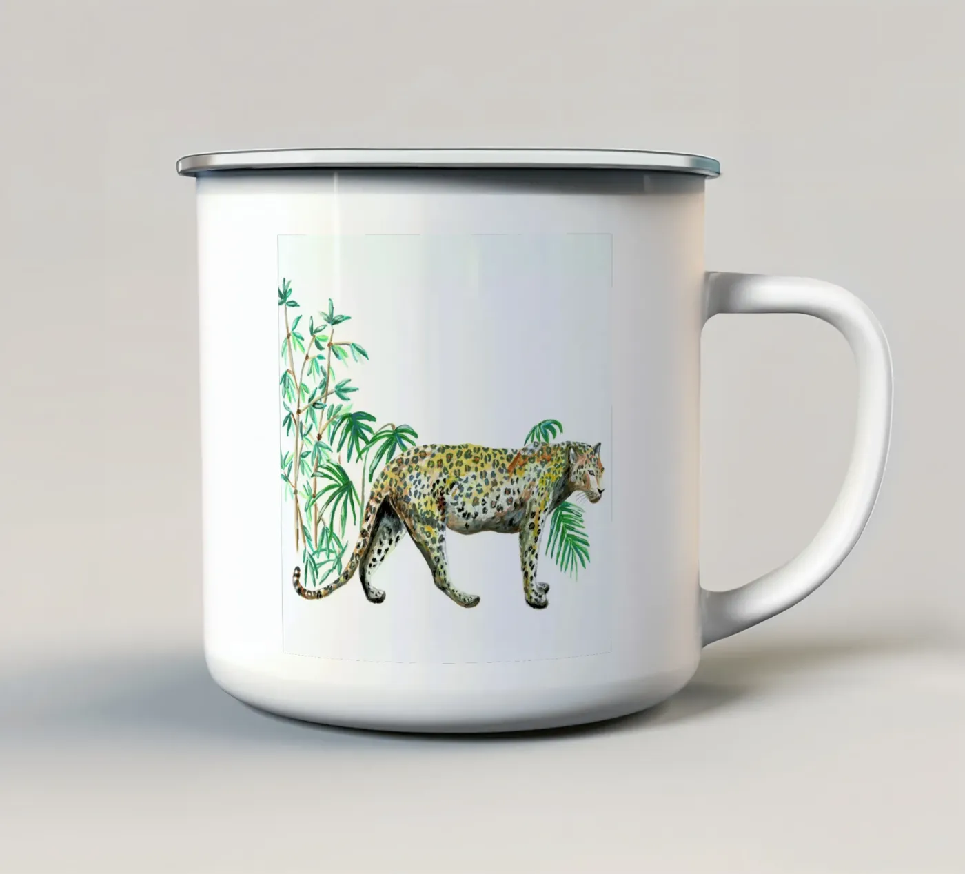 Leopard tazza in smalto da Femke Zwaan