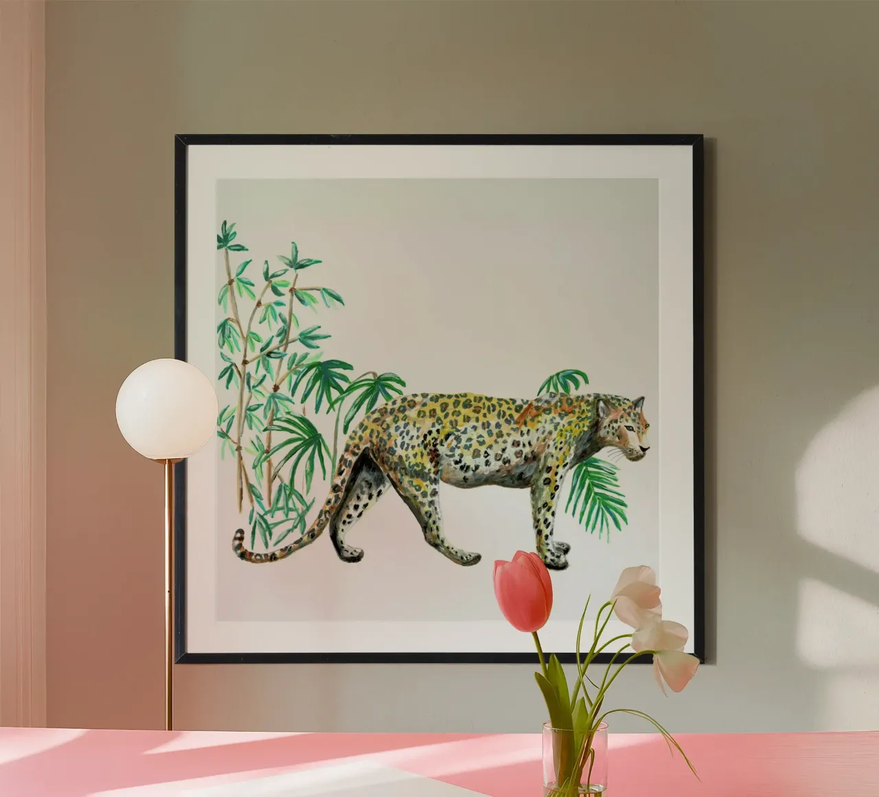 Leopard poster van Femke Zwaan