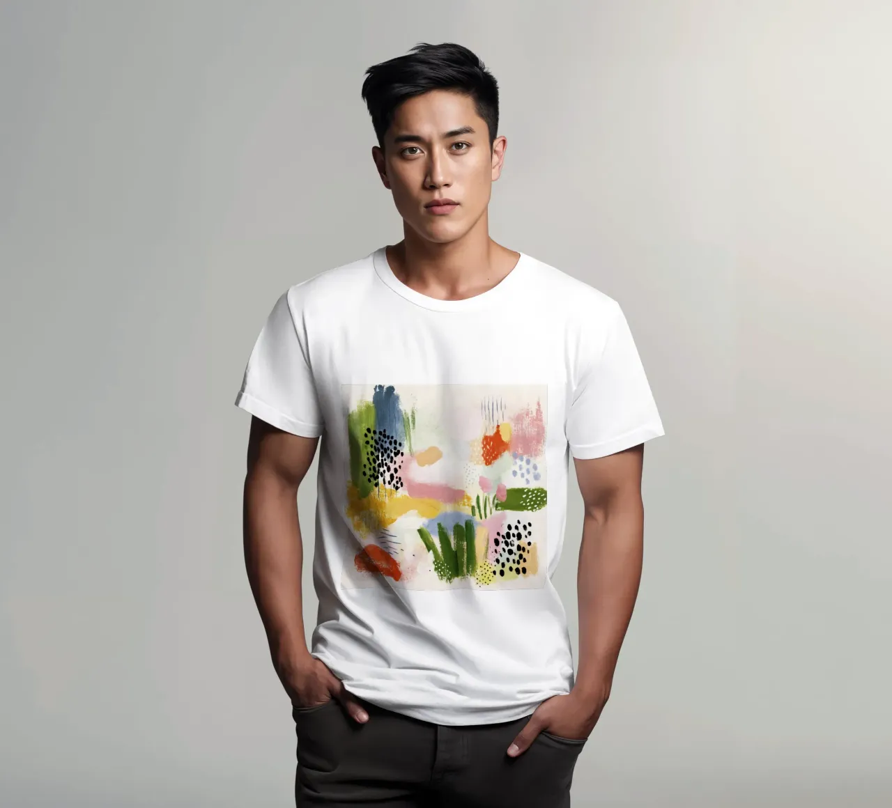 Armonia di colori retrò con forme organiche t-shirt da Stilrausch