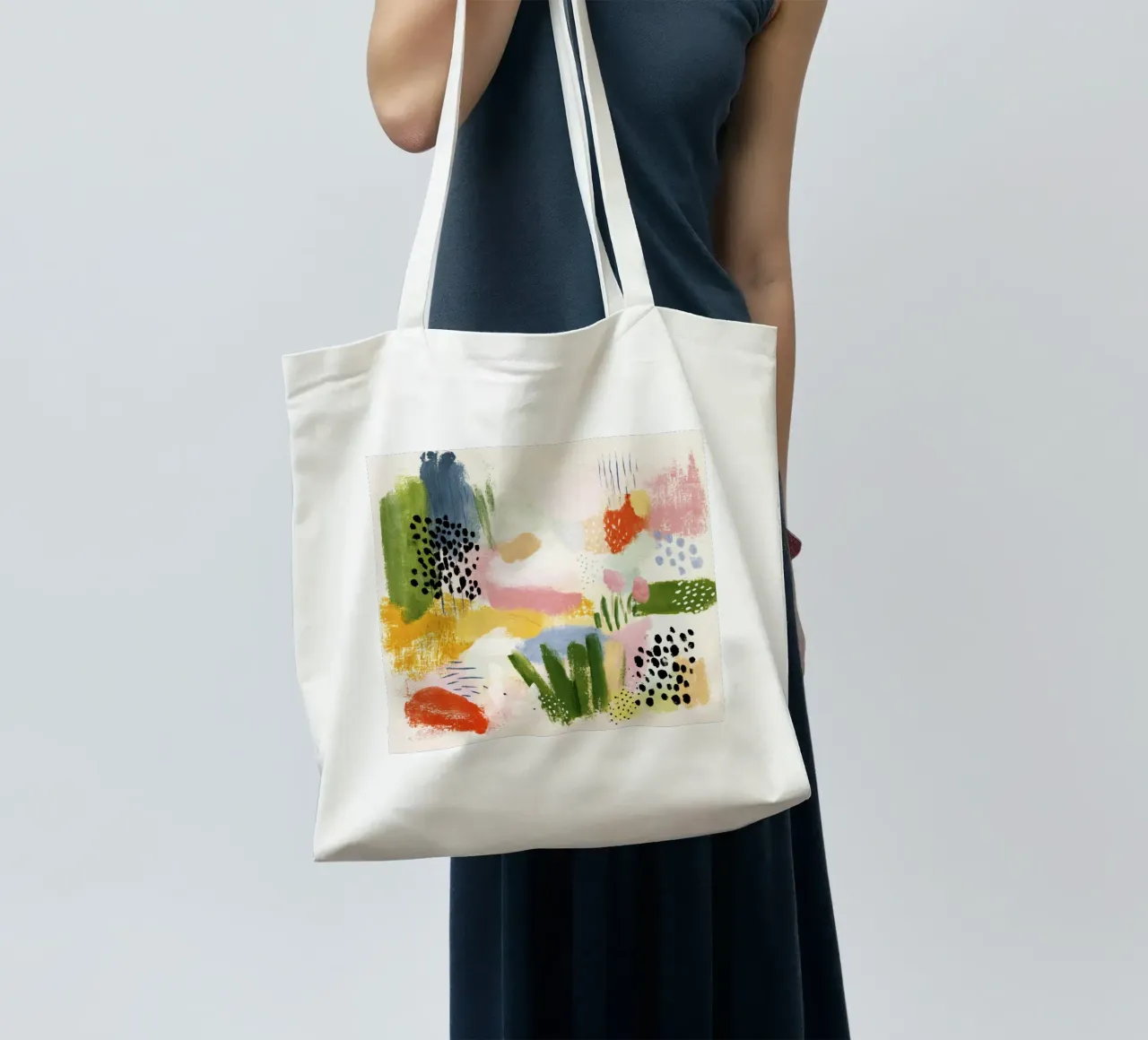 Harmonie de couleurs rétro avec des formes organiques tote bag de Stilrausch