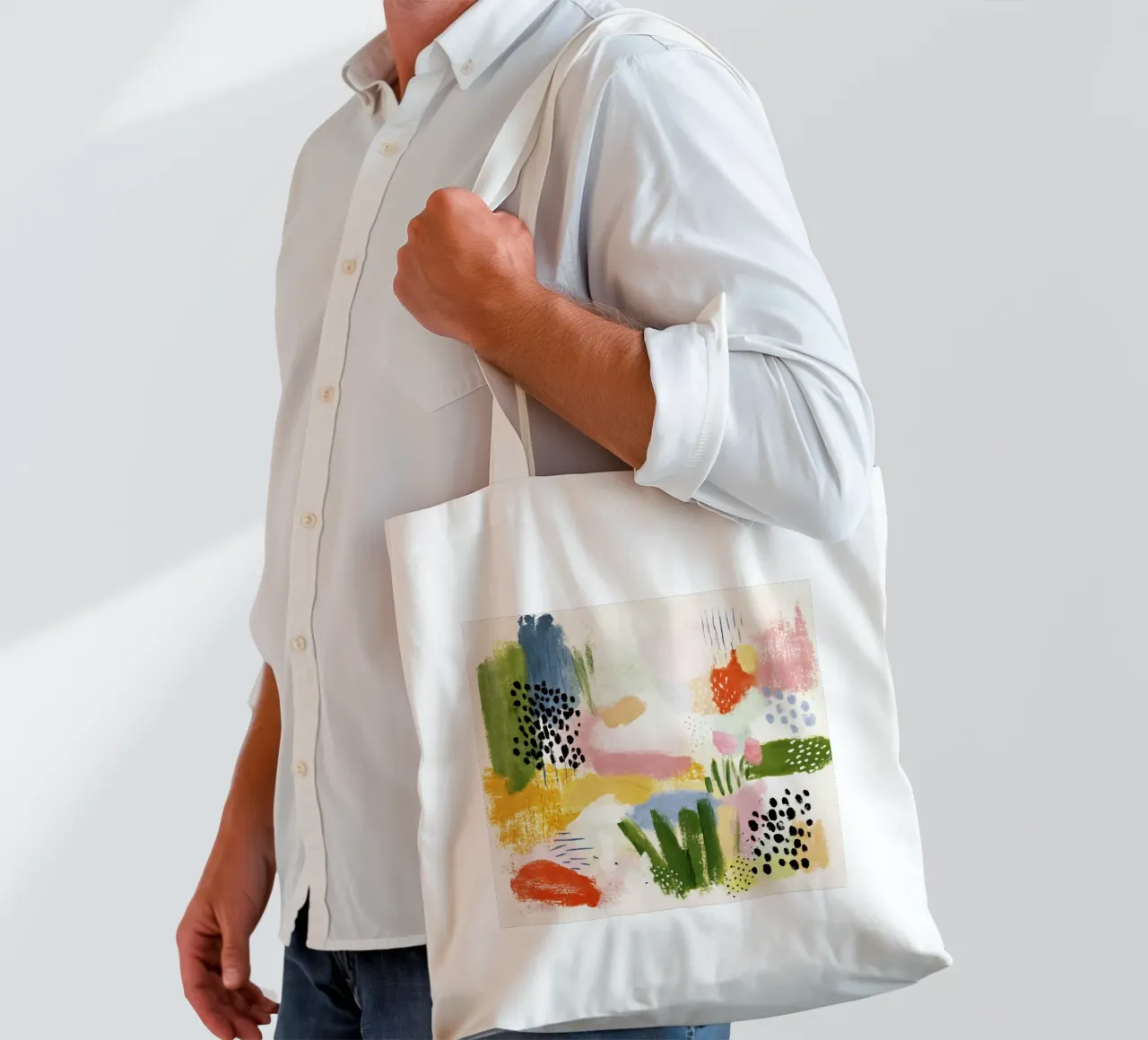 Harmonie de couleurs rétro avec des formes organiques tote bag de Stilrausch