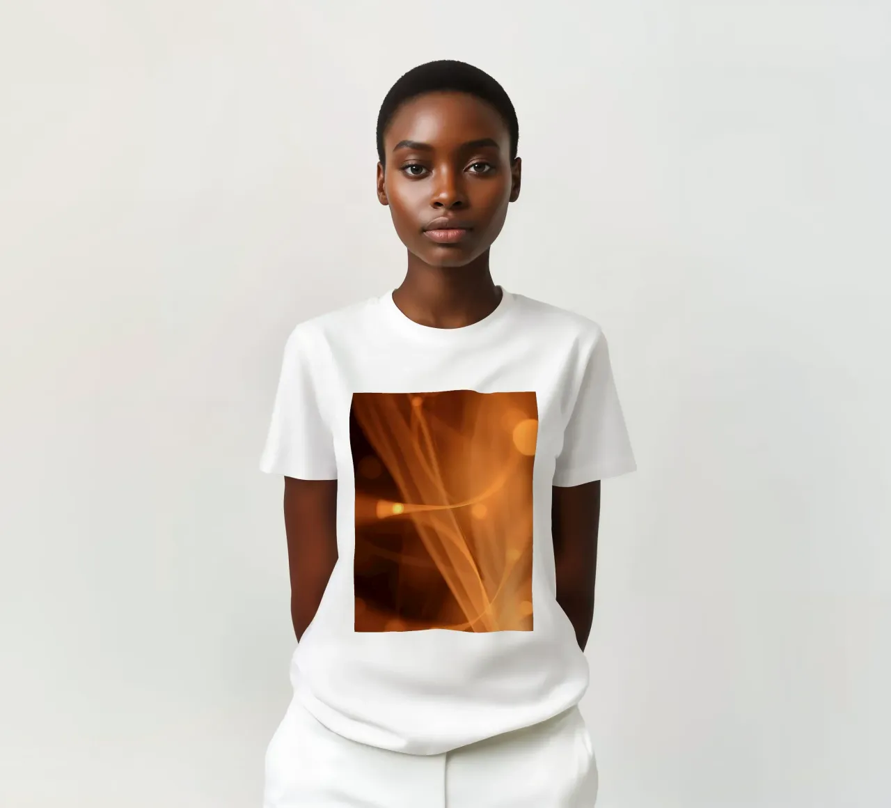 abstract orange background warm and inviting atmosphere t-shirt by DesignDoodle