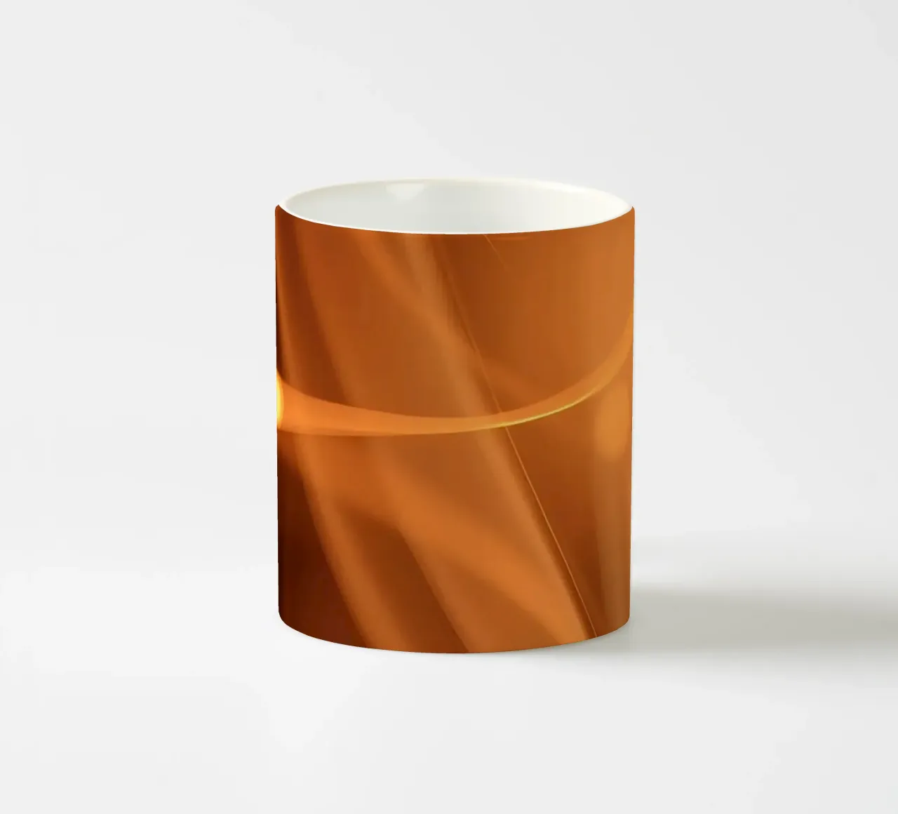 abstracte oranje achtergrond warme en uitnodigende sfeer keramische mok van DesignDoodle