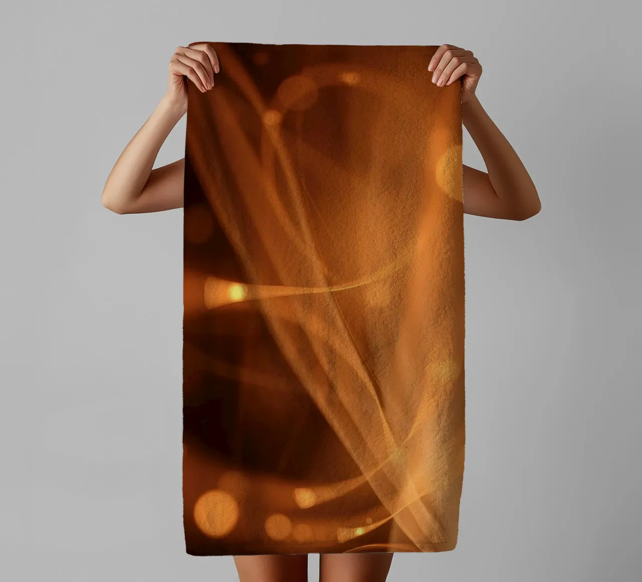 abstract orange background warm and inviting atmosphere towel by DesignDoodle