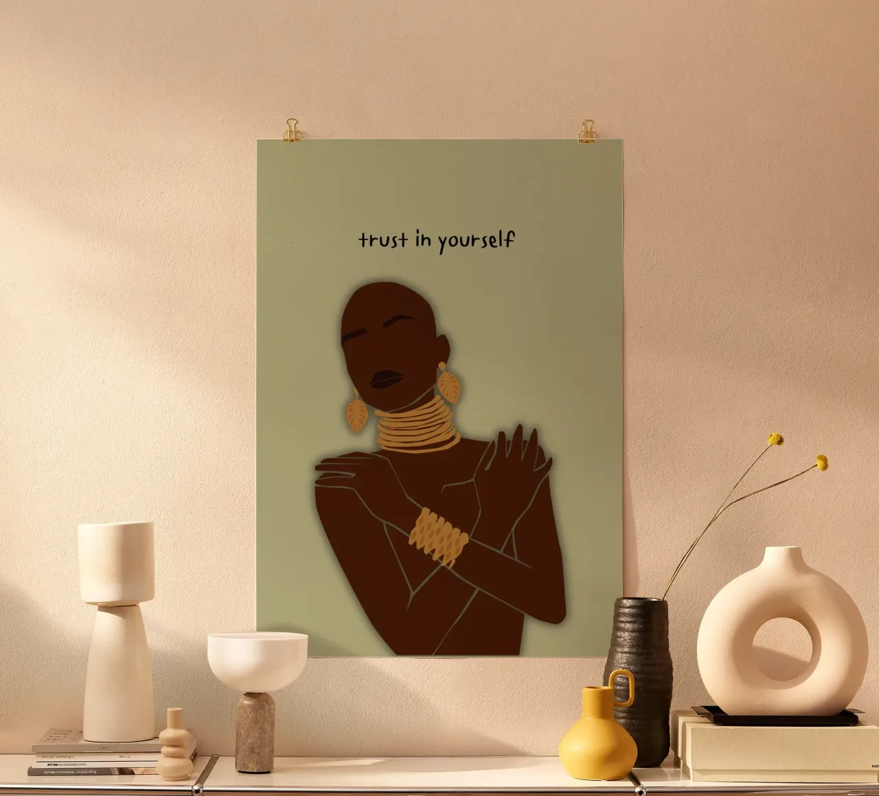 trust in yourself poster con telaio in alluminio da AESTHETIC VIBES by Isabel