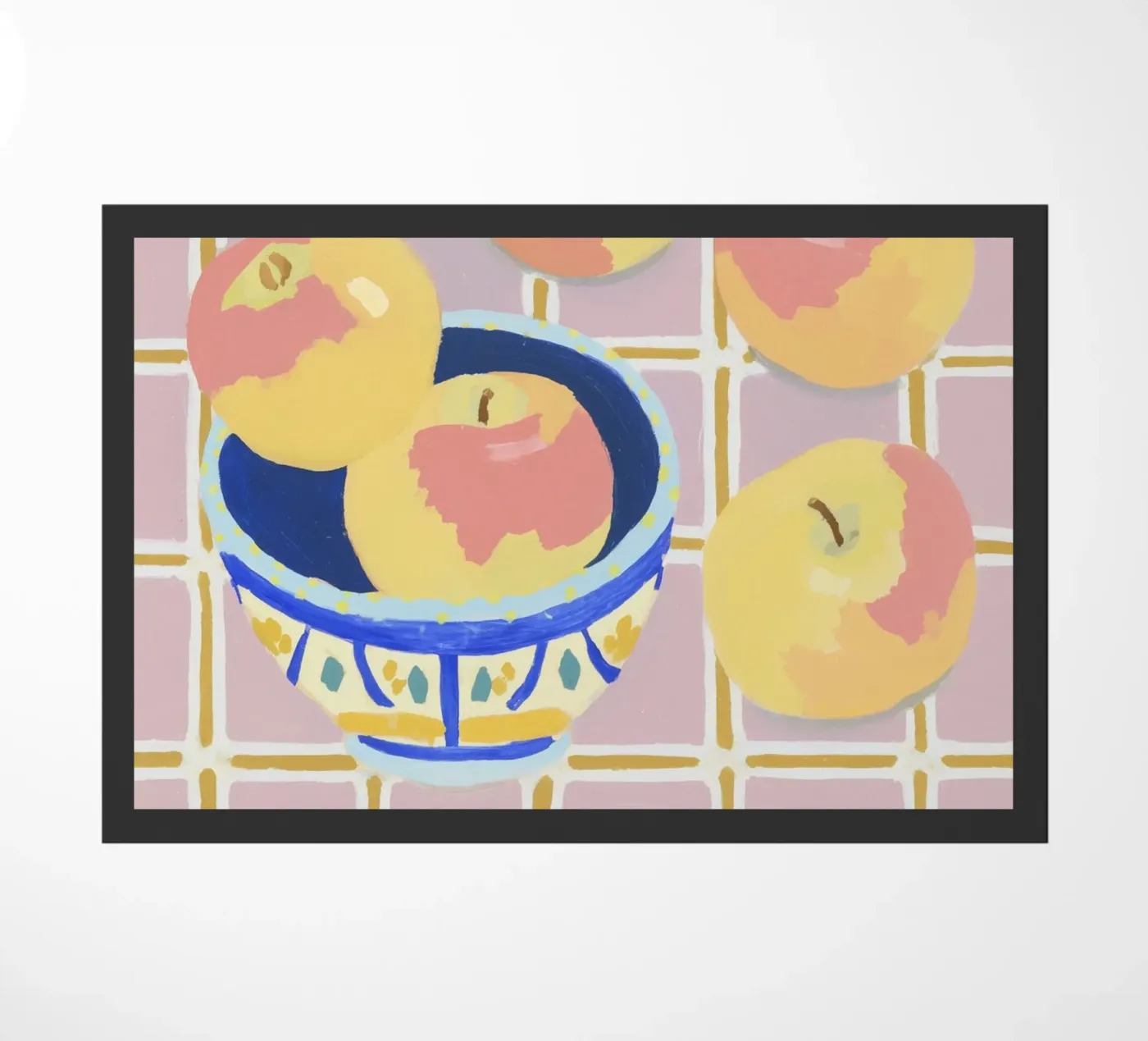 Check pattern with apples deurmat van Carinaprint