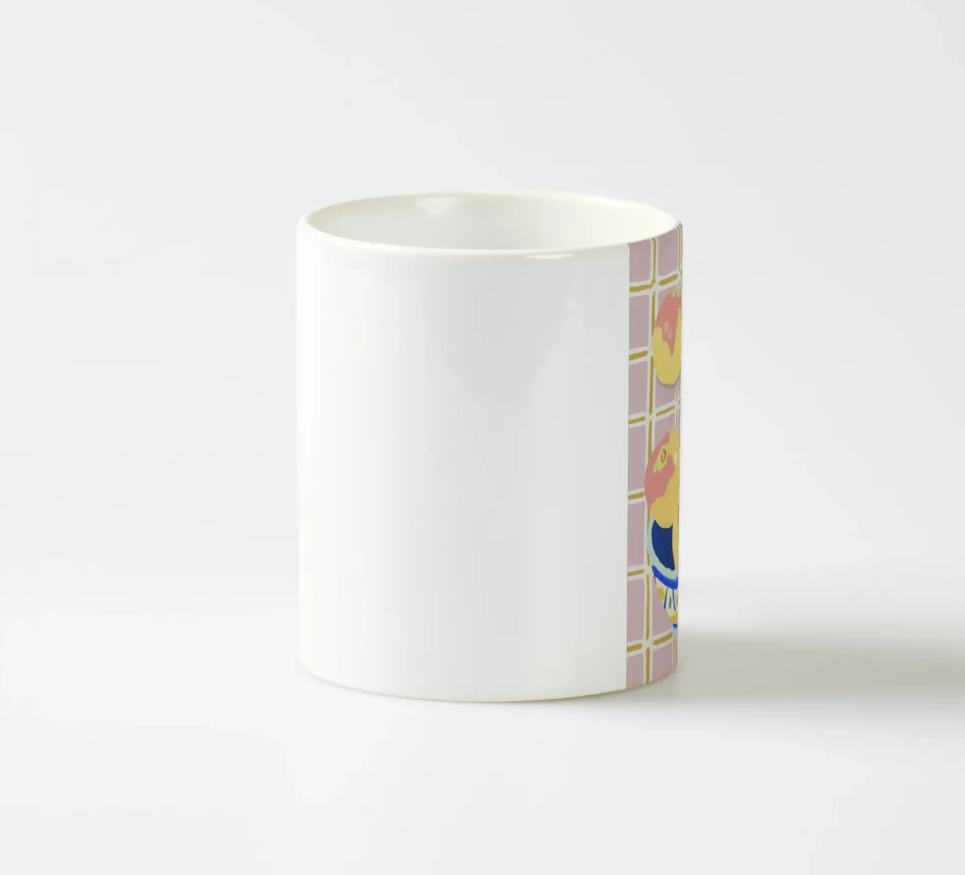 Check pattern with apples ceramic mug by Carinaprint