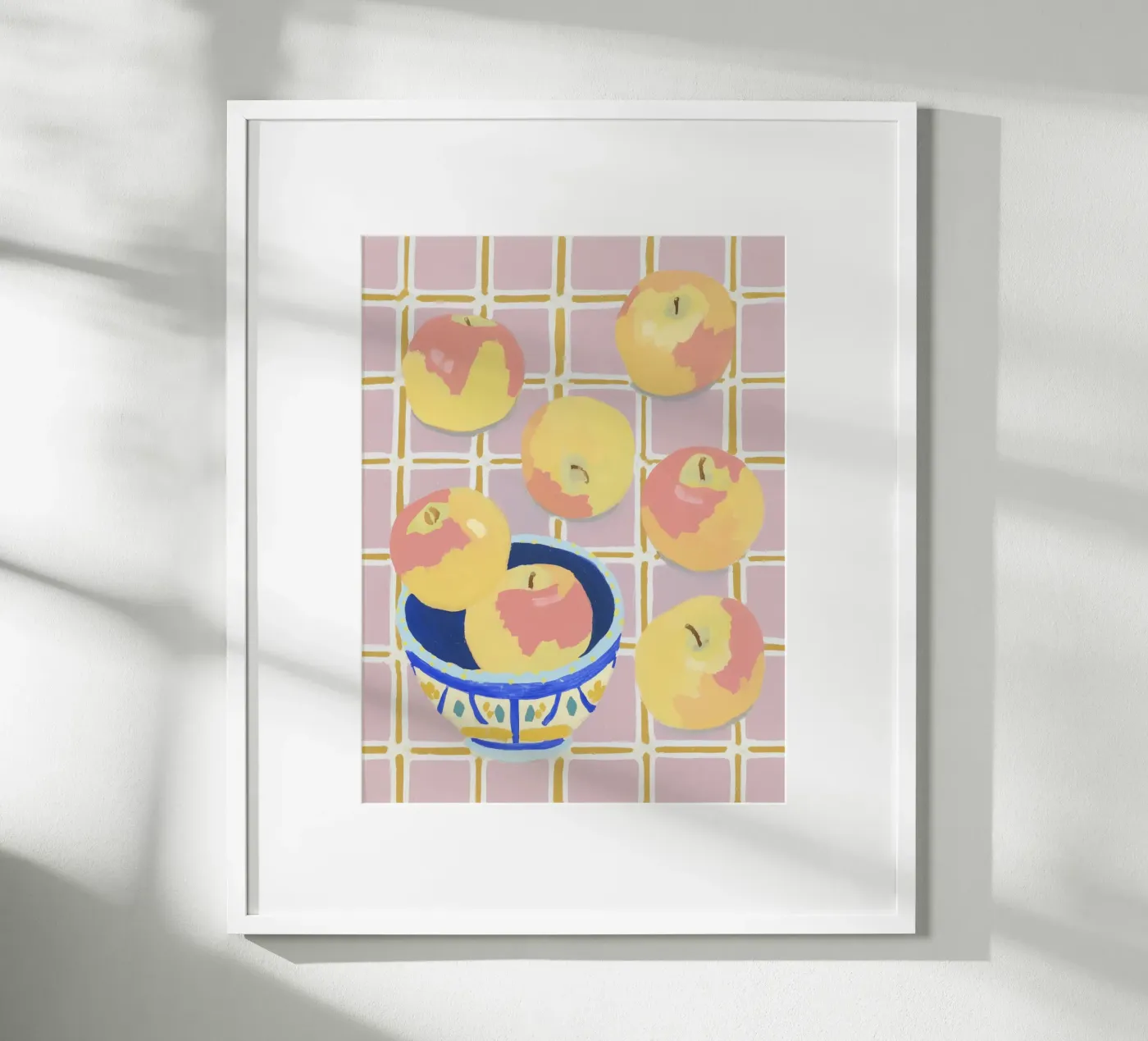 Check pattern with apples poster da Carinaprint