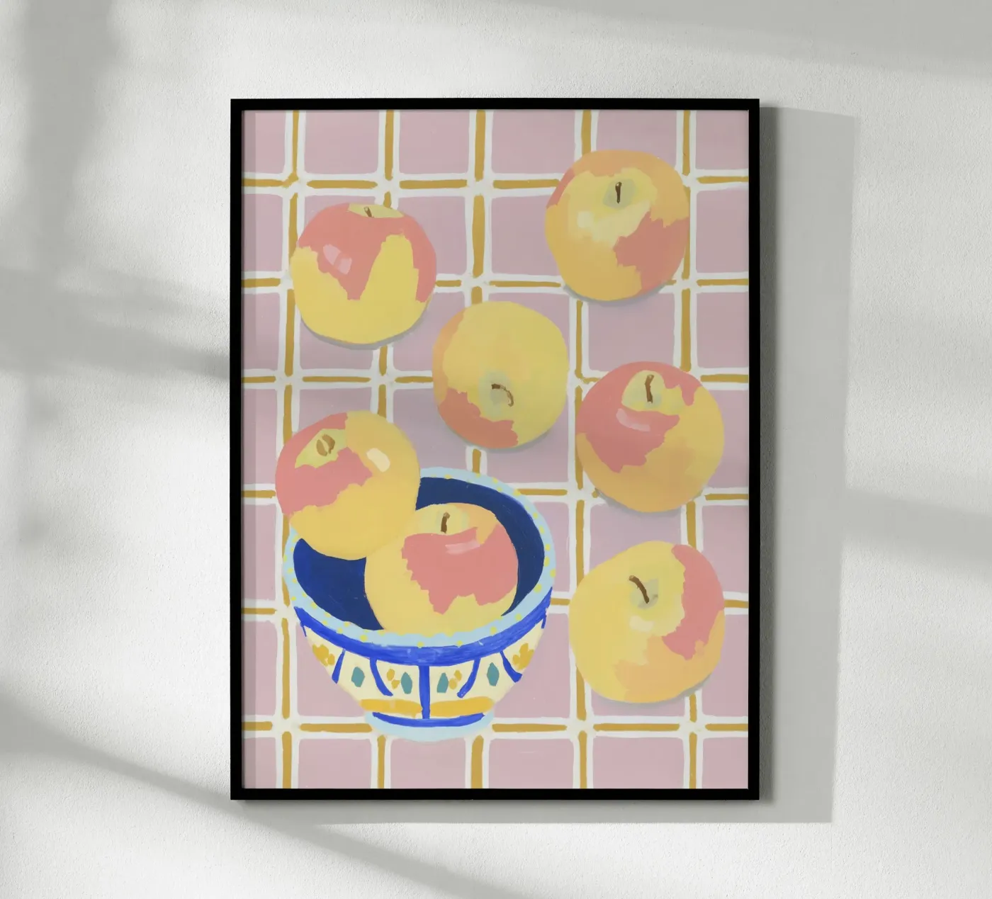 Check pattern with apples poster da Carinaprint