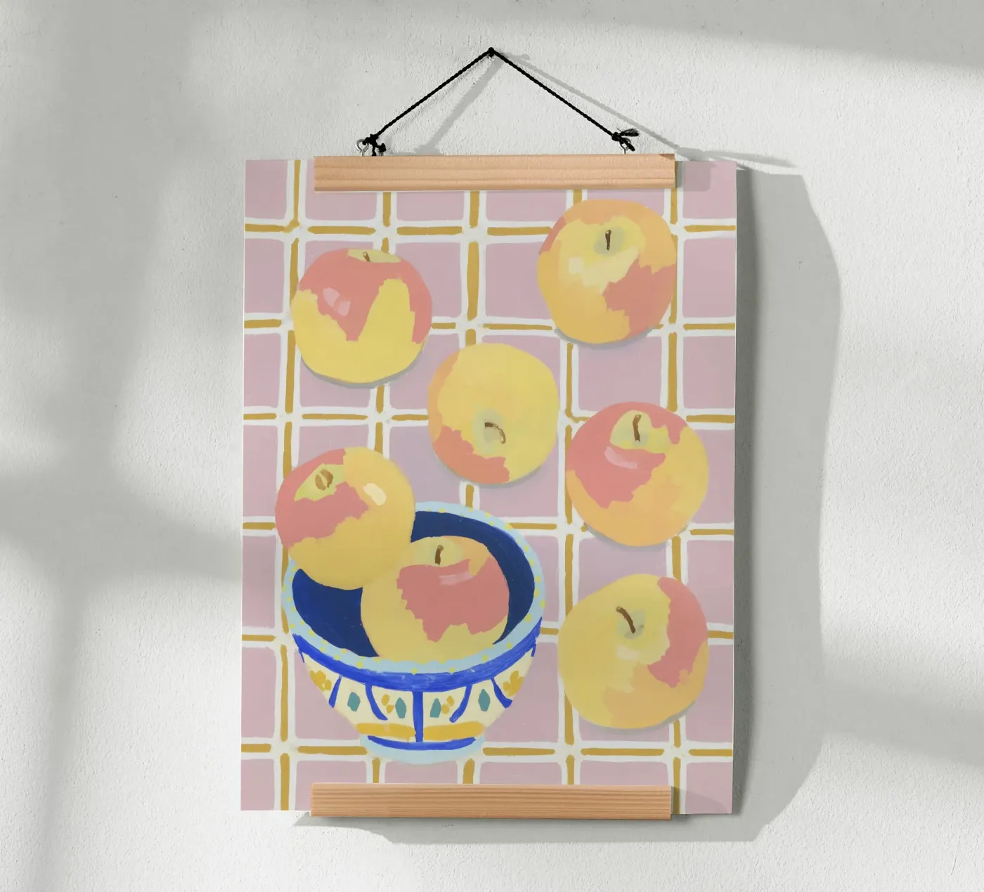 Check pattern with apples poster da Carinaprint