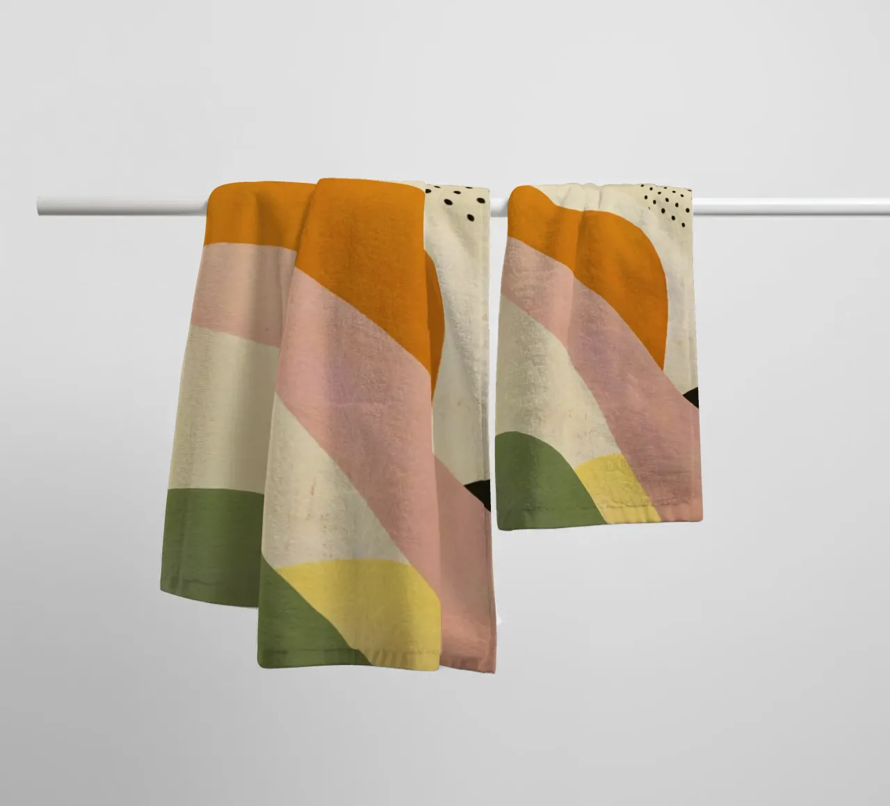 Abstract Form Composition in Retro Hues towel by Stilrausch