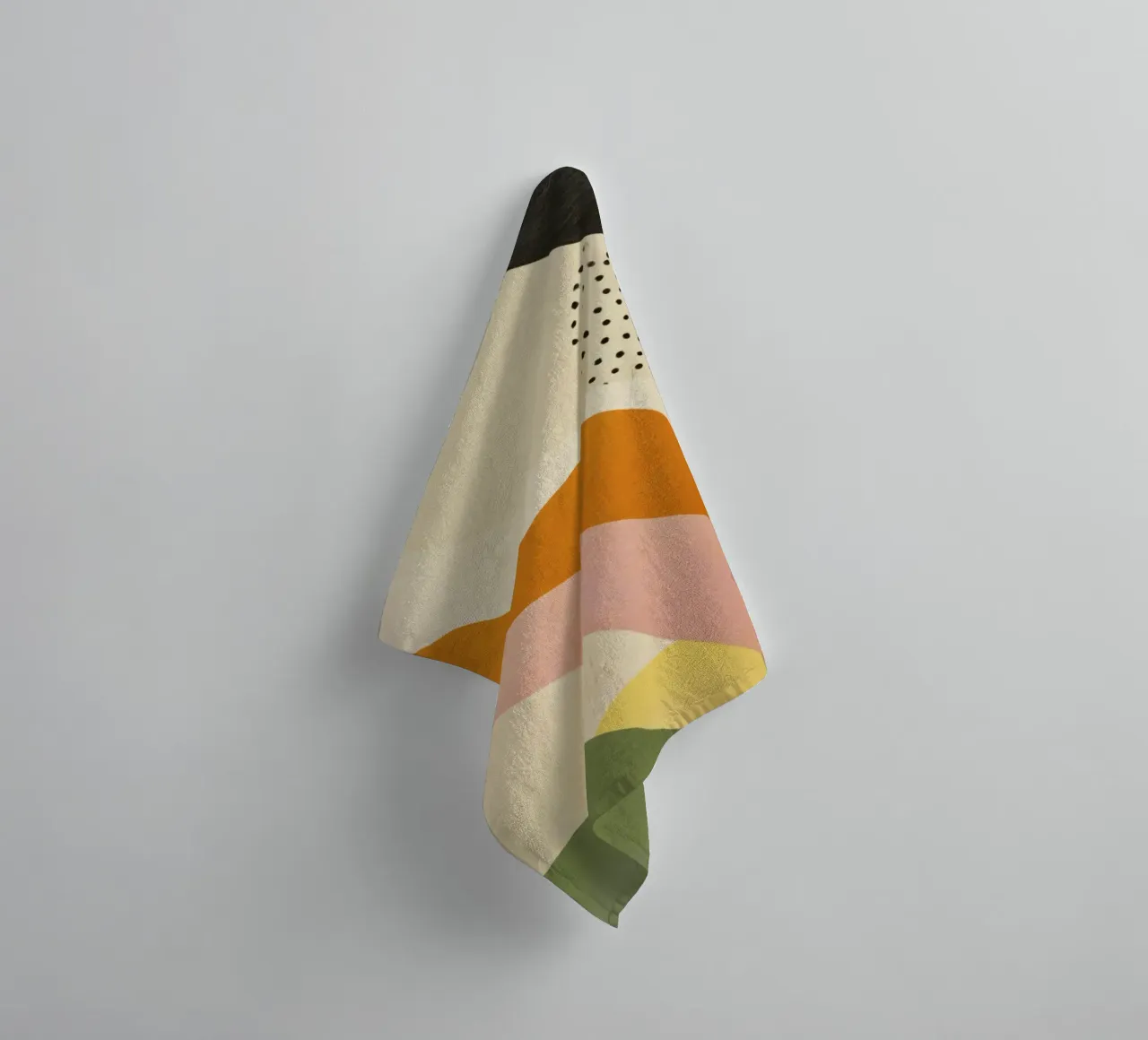 Abstract Form Composition in Retro Hues towel by Stilrausch