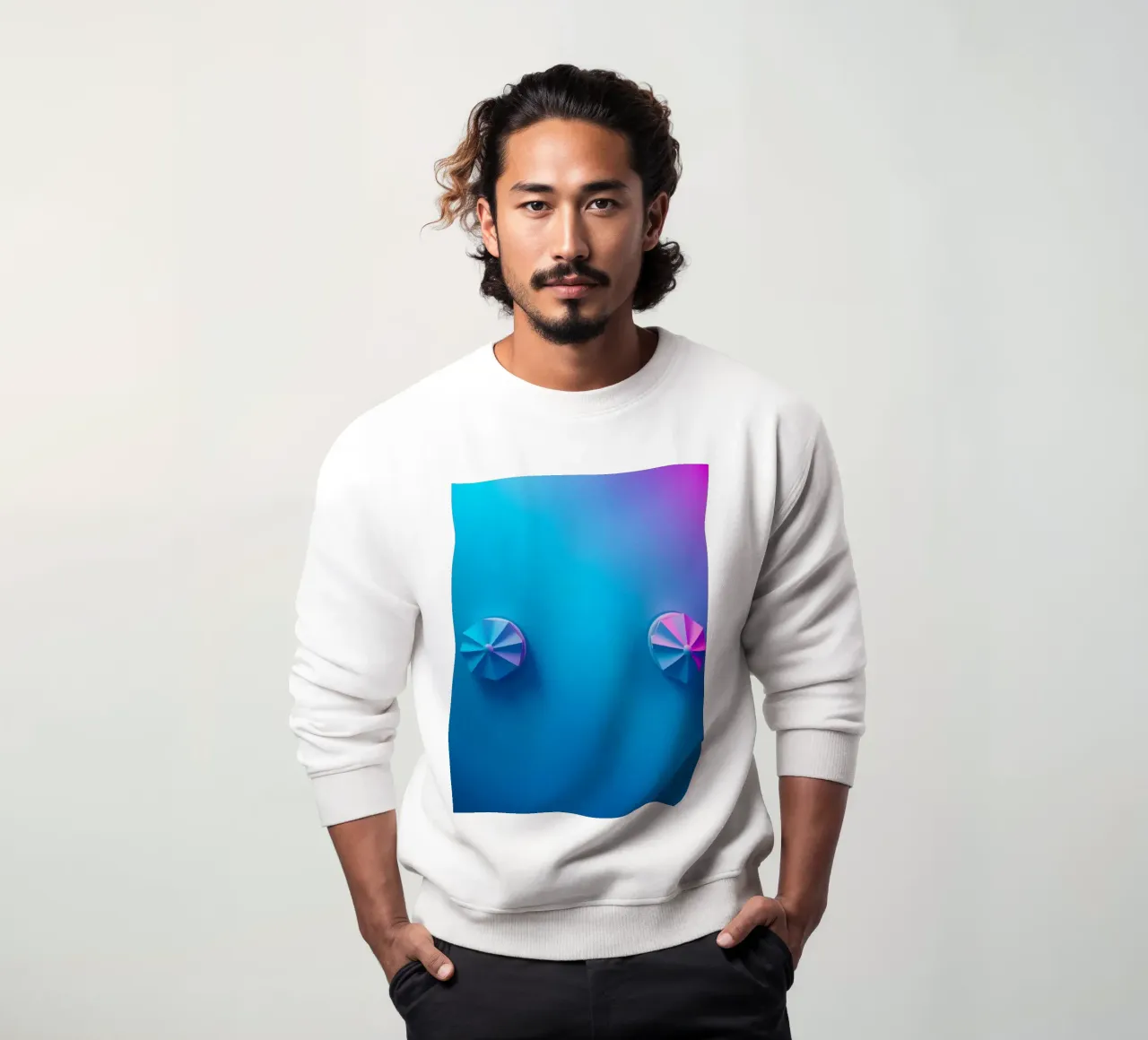 Carta da parati astratta con forme geometriche in blu felpa da DesignDoodle