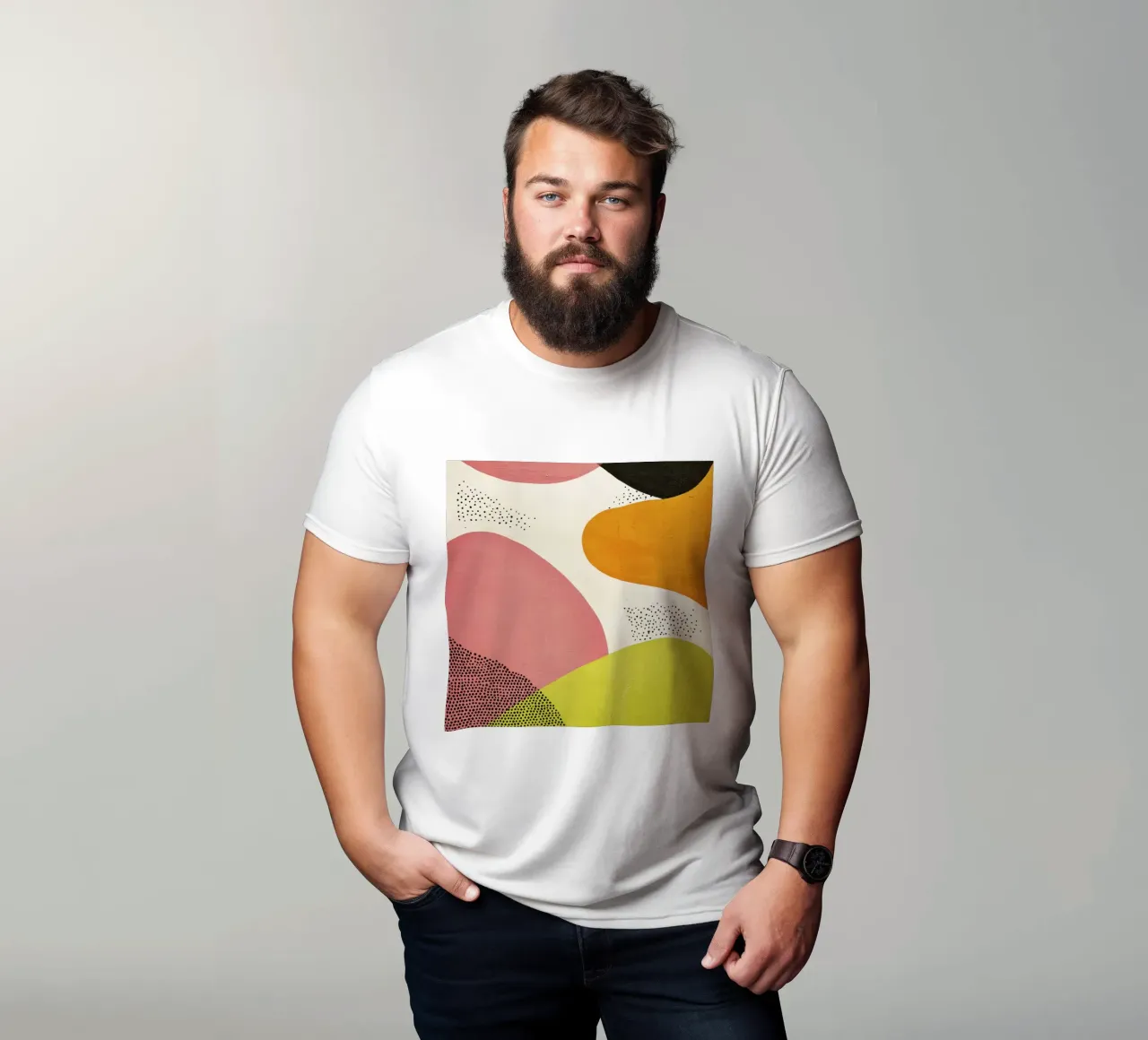Armonia di forme astratte in una tavolozza retrò Art Déco t-shirt da Stilrausch