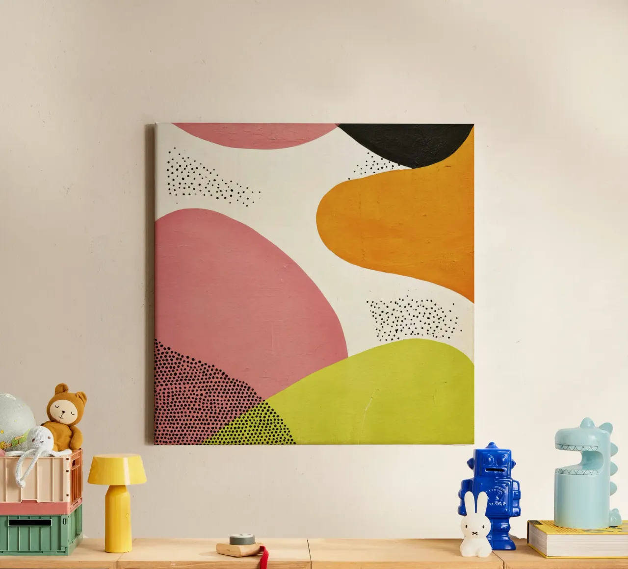 Abstract Form Harmony in Art Deco Retro Palette canvas by Stilrausch