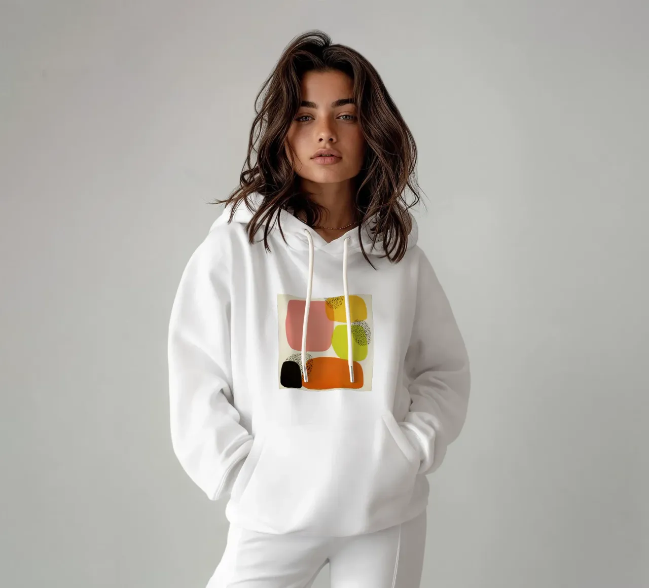 Abstrakte Retro-Form-Komposition im Mid-Century-Stil Hoodie von Stilrausch