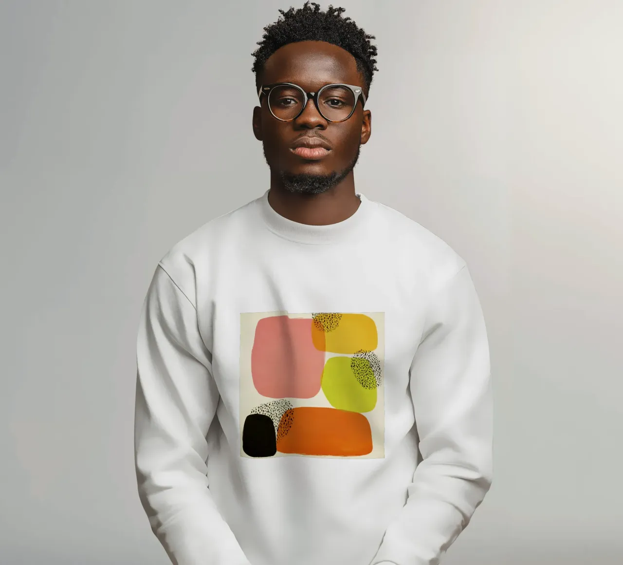 Composizione astratta di forma retrò in stile metà secolo felpa da Stilrausch