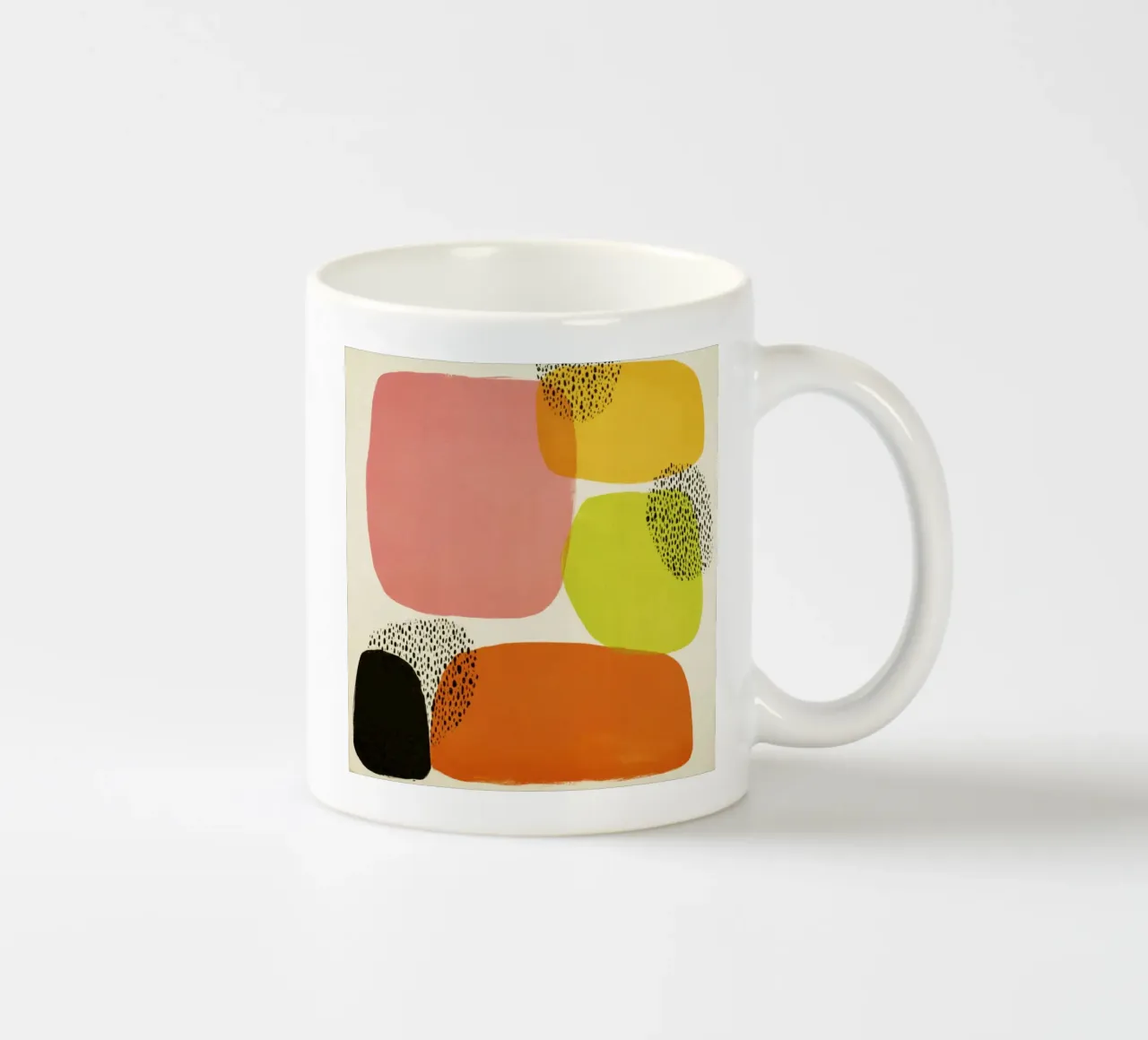Composition abstraite de forme rétro dans le style du milieu du siècle mug en céramique de Stilrausch