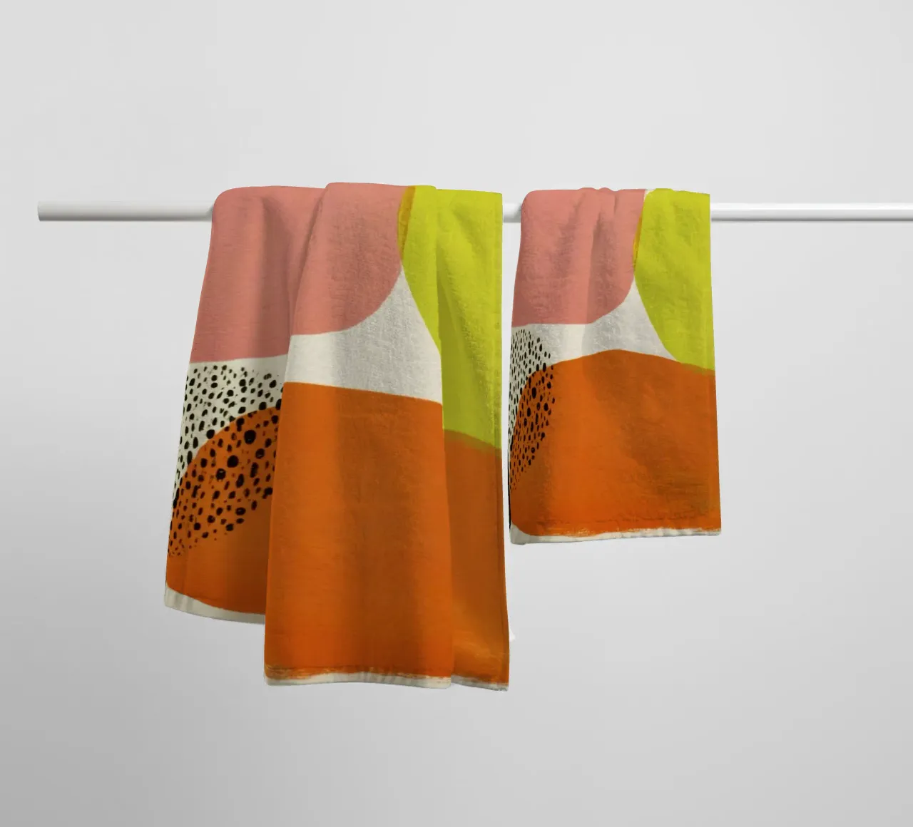 Composición abstracta de formas retro en estilo de mediados de siglo toalla de baño de Stilrausch