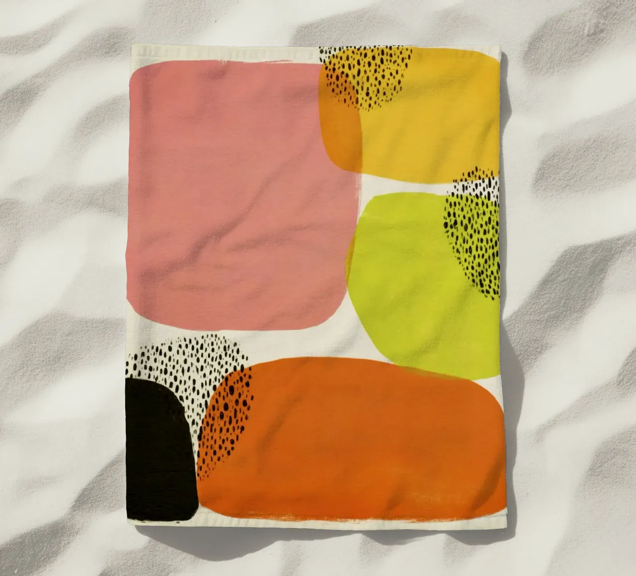 Abstracte Retro Vorm Compositie in Midden-Eeuwse Stijl strandhanddoek van Stilrausch