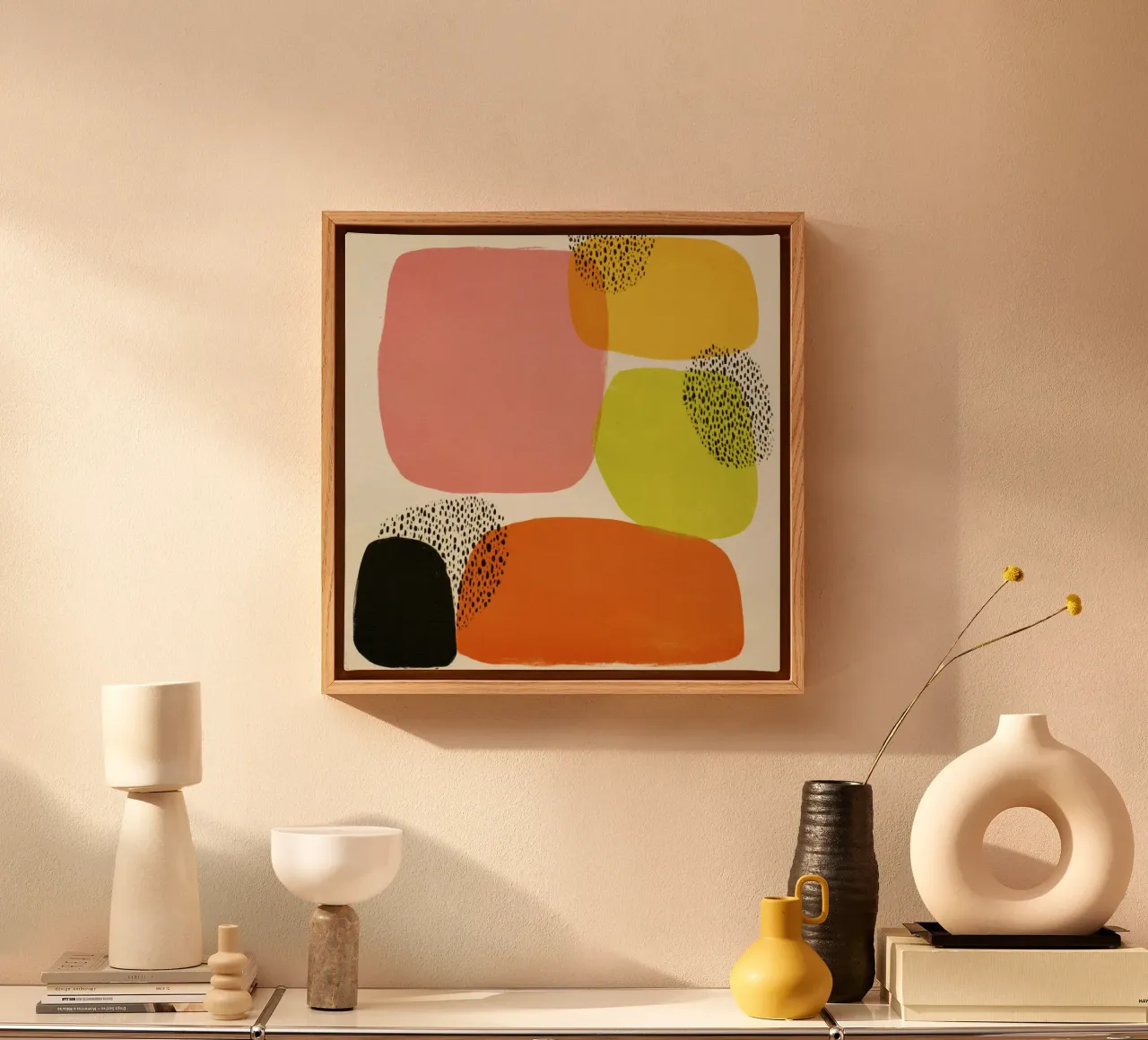 Abstracte Retro Vorm Compositie in Midden-Eeuwse Stijl canvas van Stilrausch