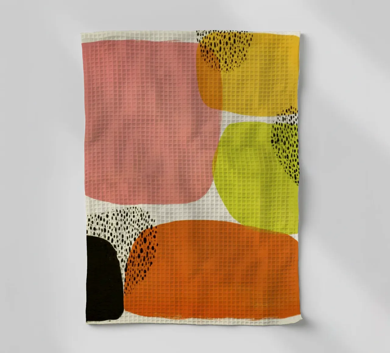 Abstracte Retro Vorm Compositie in Midden-Eeuwse Stijl theedoek van Stilrausch