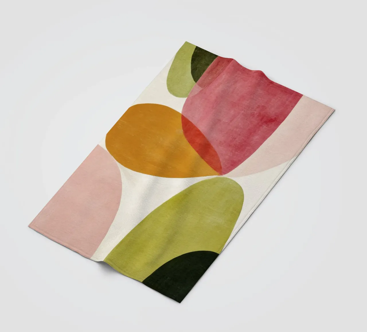 Abstract Form Composition in Retro Hues fleece blanket by Stilrausch