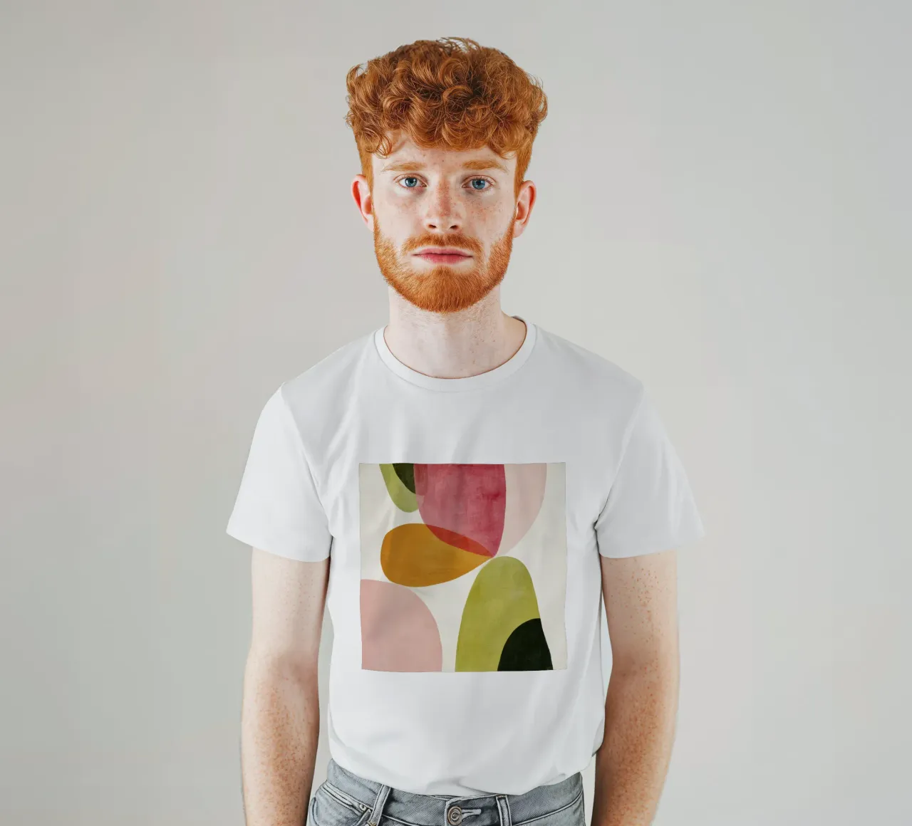 Composizione di forme astratte in tonalità retrò t-shirt da Stilrausch
