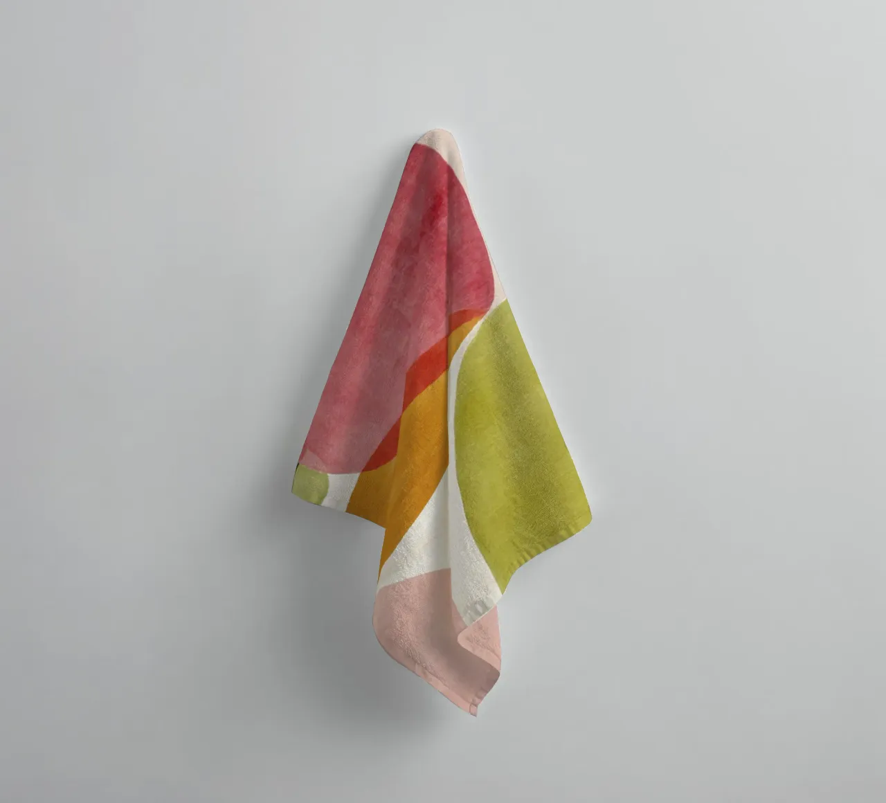 Abstract Form Composition in Retro Hues towel by Stilrausch