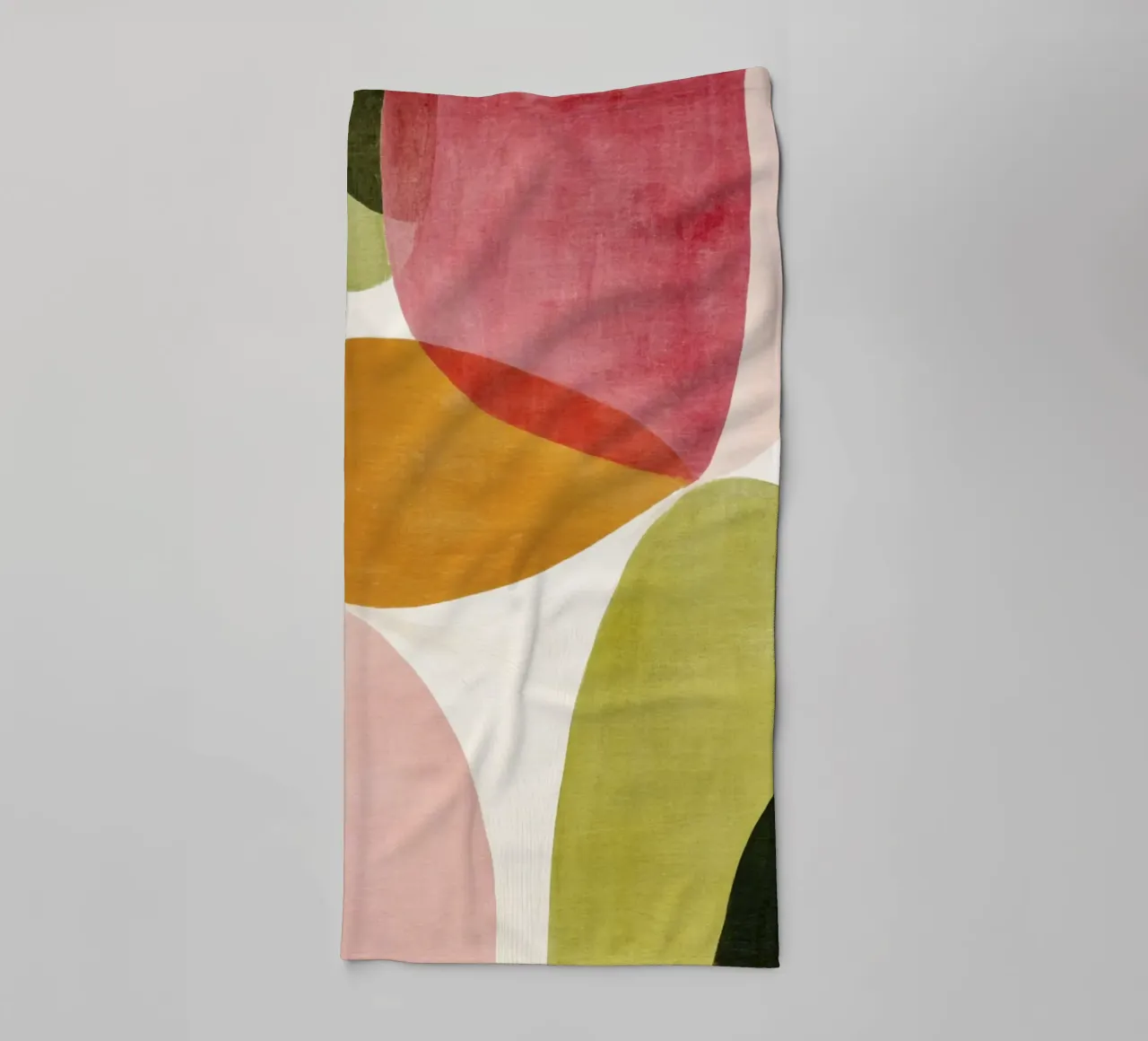 Abstrakte Formkomposition in Retro-Farben Handtuch von Stilrausch