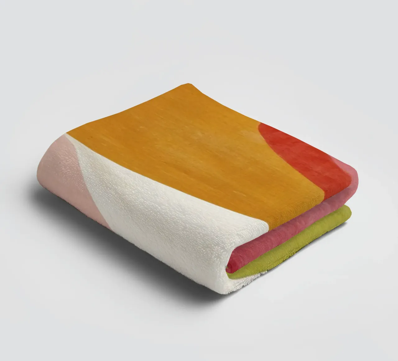Abstrakte Formkomposition in Retro-Farben Handtuch von Stilrausch