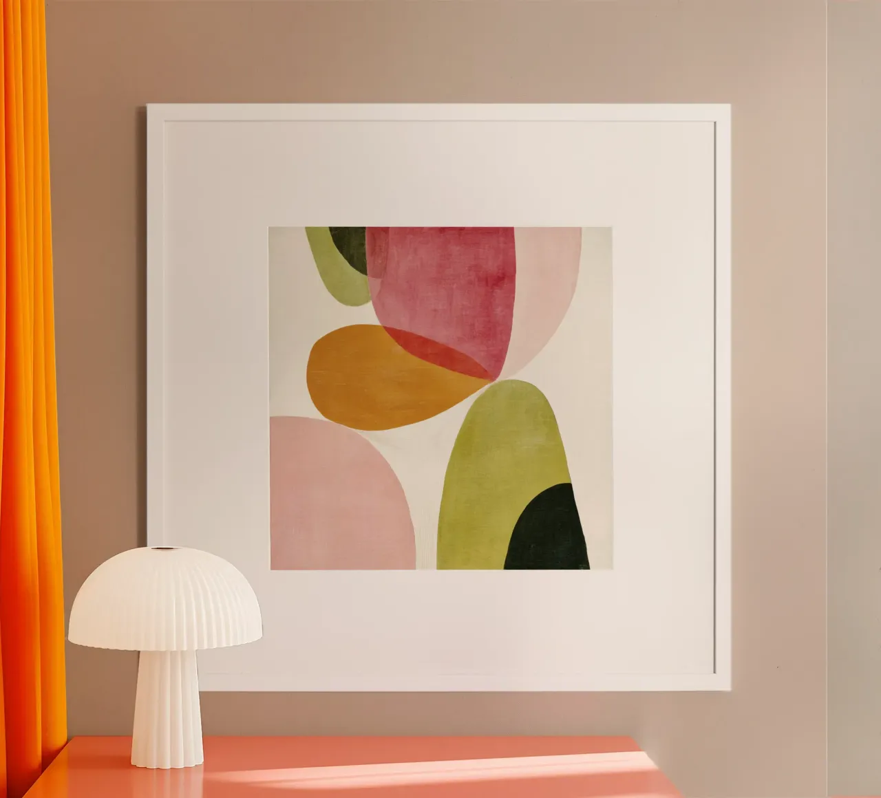 Composition de formes abstraites dans des tons rétro poster de Stilrausch