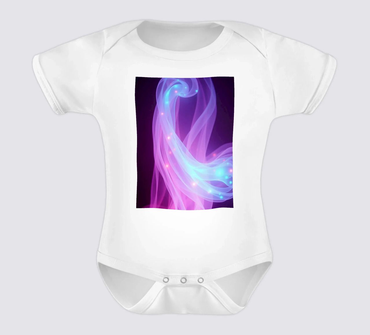 abstract light patterns swirling through space short-sleeve baby romper by DesignDoodle