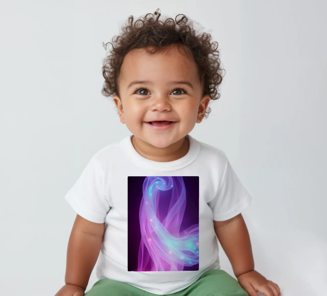 abstract light patterns swirling through space baby t-shirt by DesignDoodle