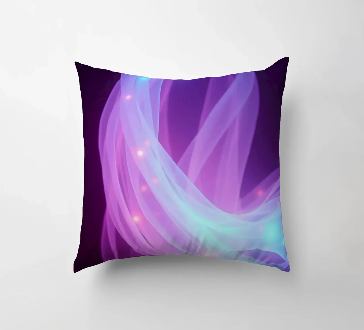 abstract light patterns swirling through space decorative cushion by DesignDoodle
