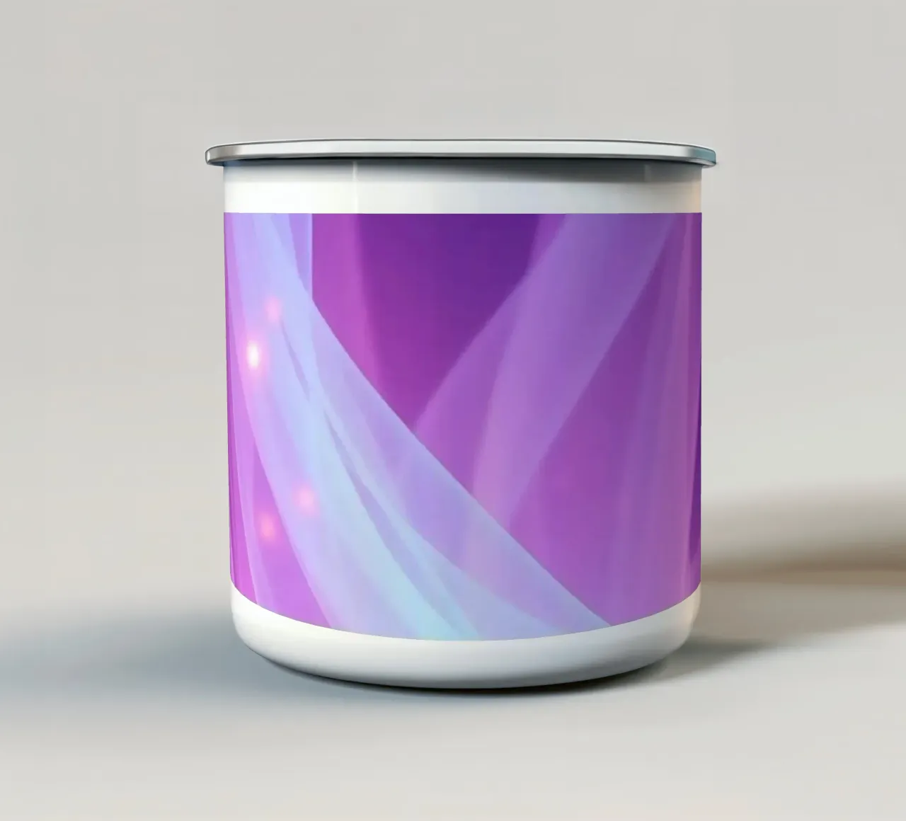 motifs lumineux abstraits tourbillonnant dans l'espace mug en émail de DesignDoodle