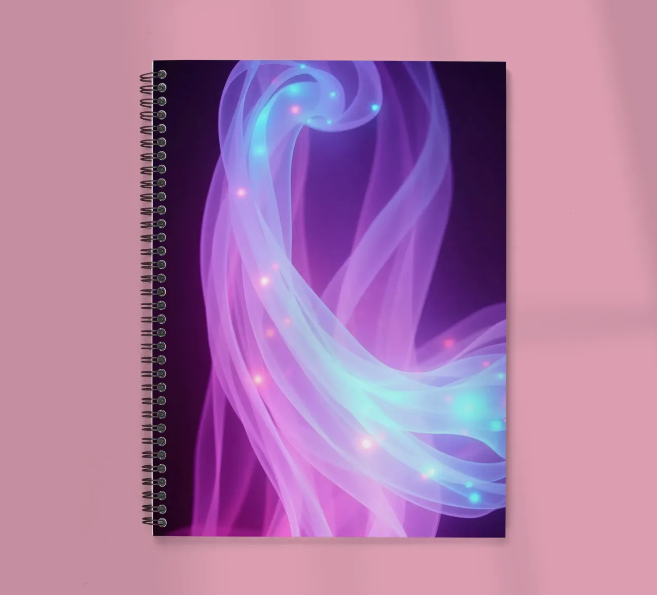 abstract light patterns swirling through space spiral notebook by DesignDoodle