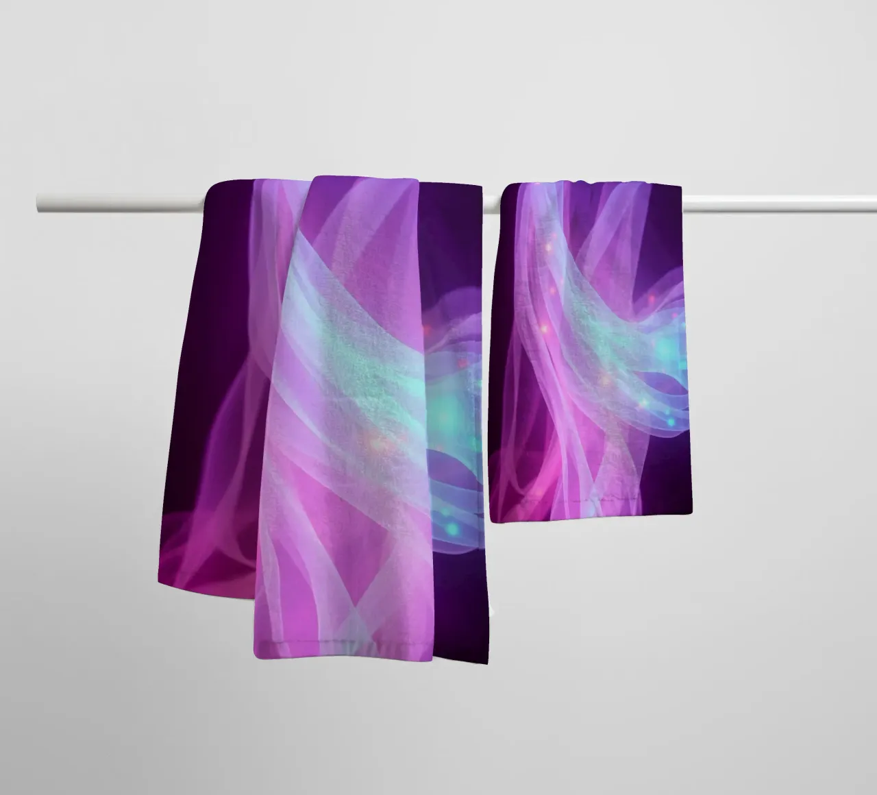 abstract light patterns swirling through space towel by DesignDoodle