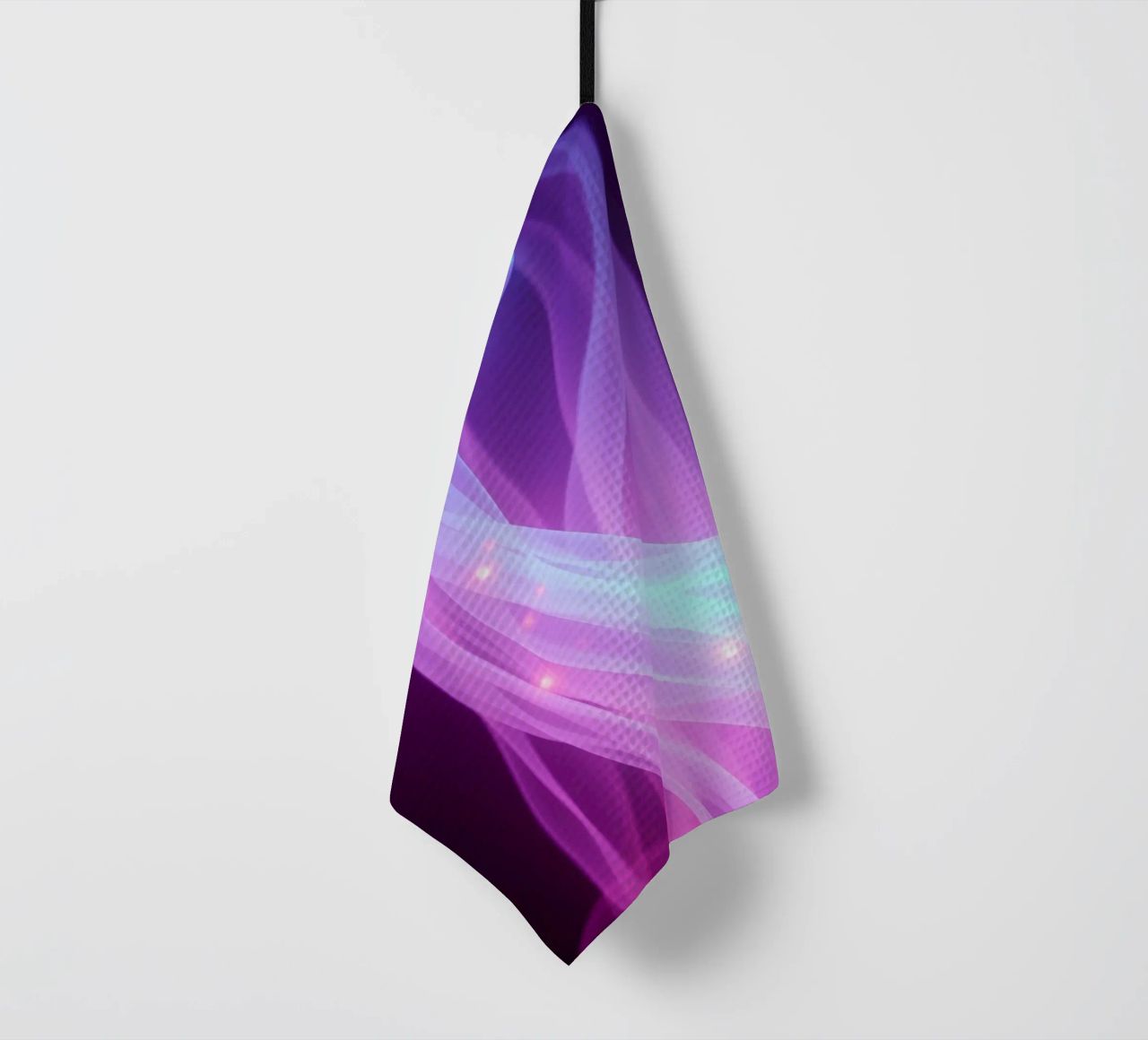 abstract light patterns swirling through space tea towel by DesignDoodle