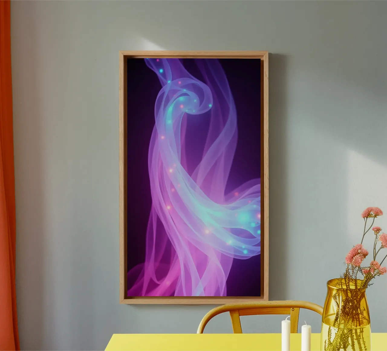 modelli di luce astratti che turbinano nello spazio tela con Cornice a cassetta da DesignDoodle