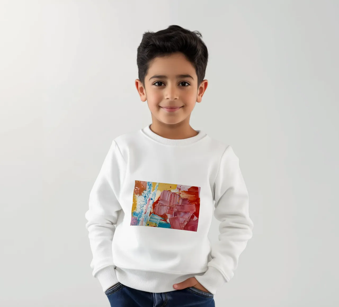 Oker Impasto Wolk kinder sweatshirt van Sublime Layers