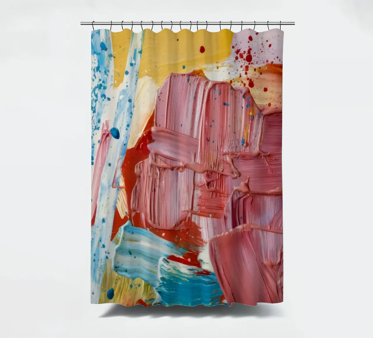 Ochre Impasto Cloud shower curtain by Sublime Layers