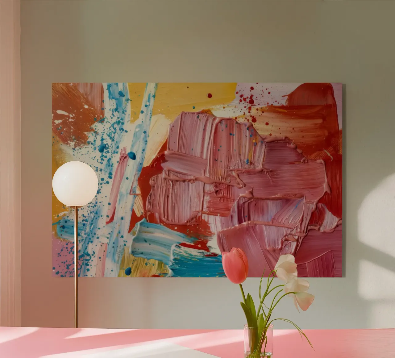 Ocker Impasto Wolke Acryl-Glas von Sublime Layers