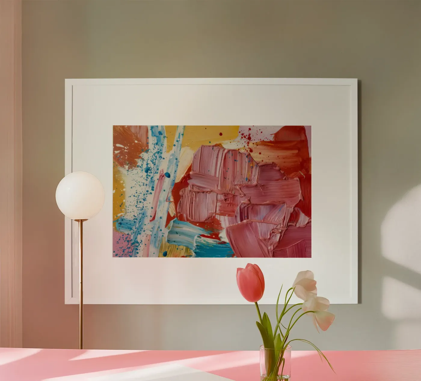 Ochre Impasto Cloud poster by Sublime Layers