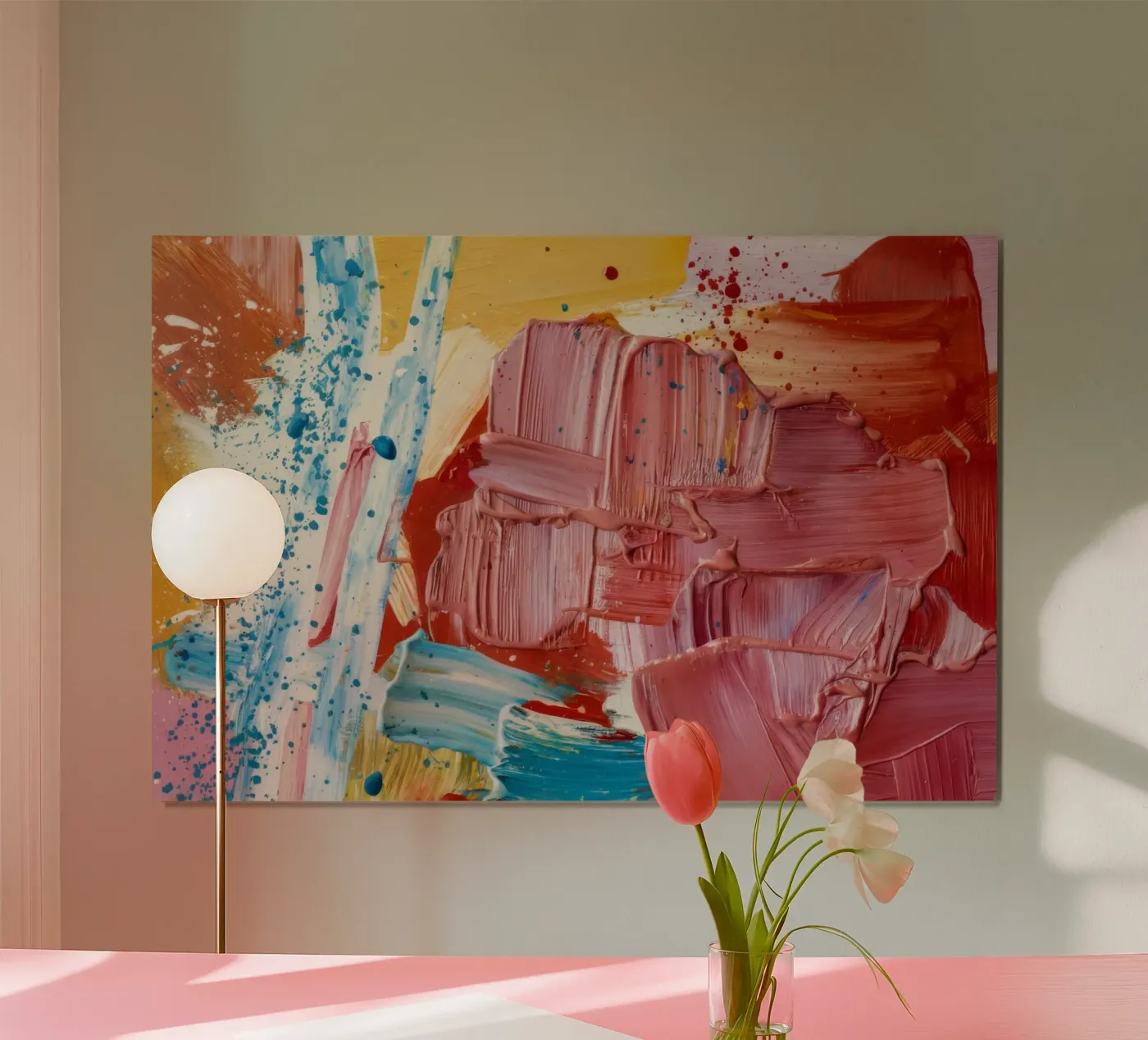 Ochre Impasto Cloud poster by Sublime Layers